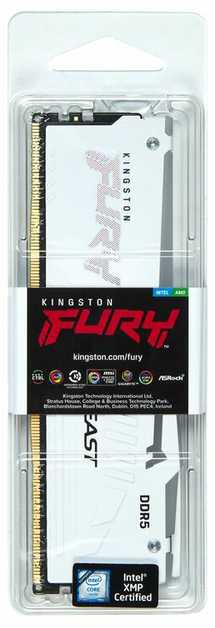 RAM „Kingston KF564C32BWEA-32“ 32 GB 6400 MT/s DDR5 CL32 DIMM FURY Beast Baltas RGB EXPO | „Kingston“