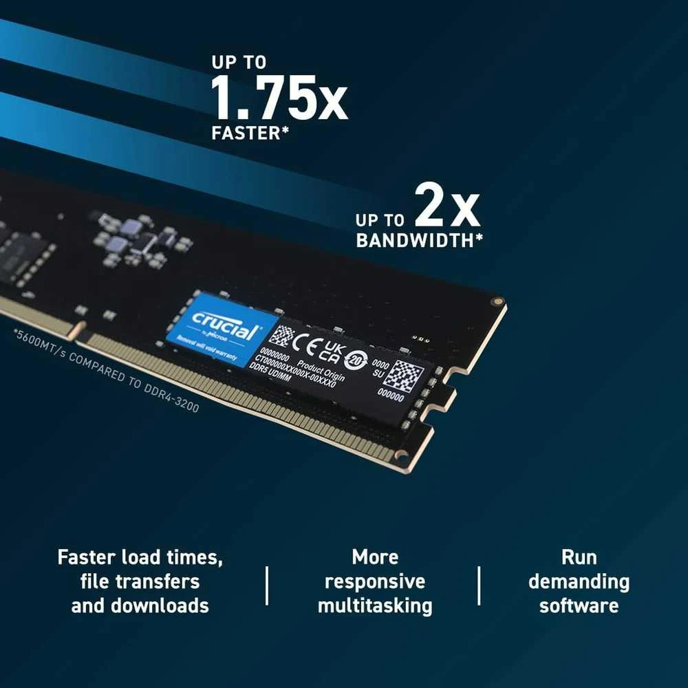 RAM Crucial 8GB DDR5-5600 UDIMM CL46 (16Gbit)