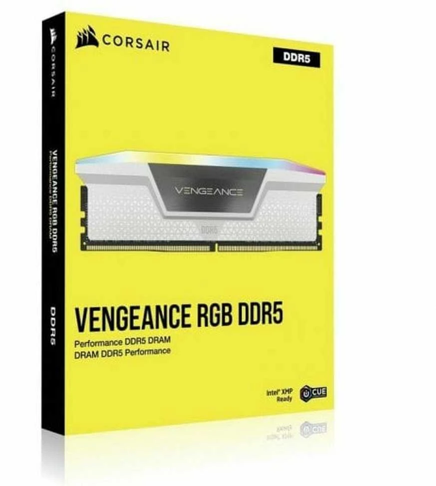 RAM CORSAIR DDR5 6000MT/s 32GB 2x16GB DIMM Unbuffered 36-44-44-96 Std PMIC XMP 3.0 VENGEANCE RGB DDR5 Baltas Heatspreader Juodas PCB 1.4V