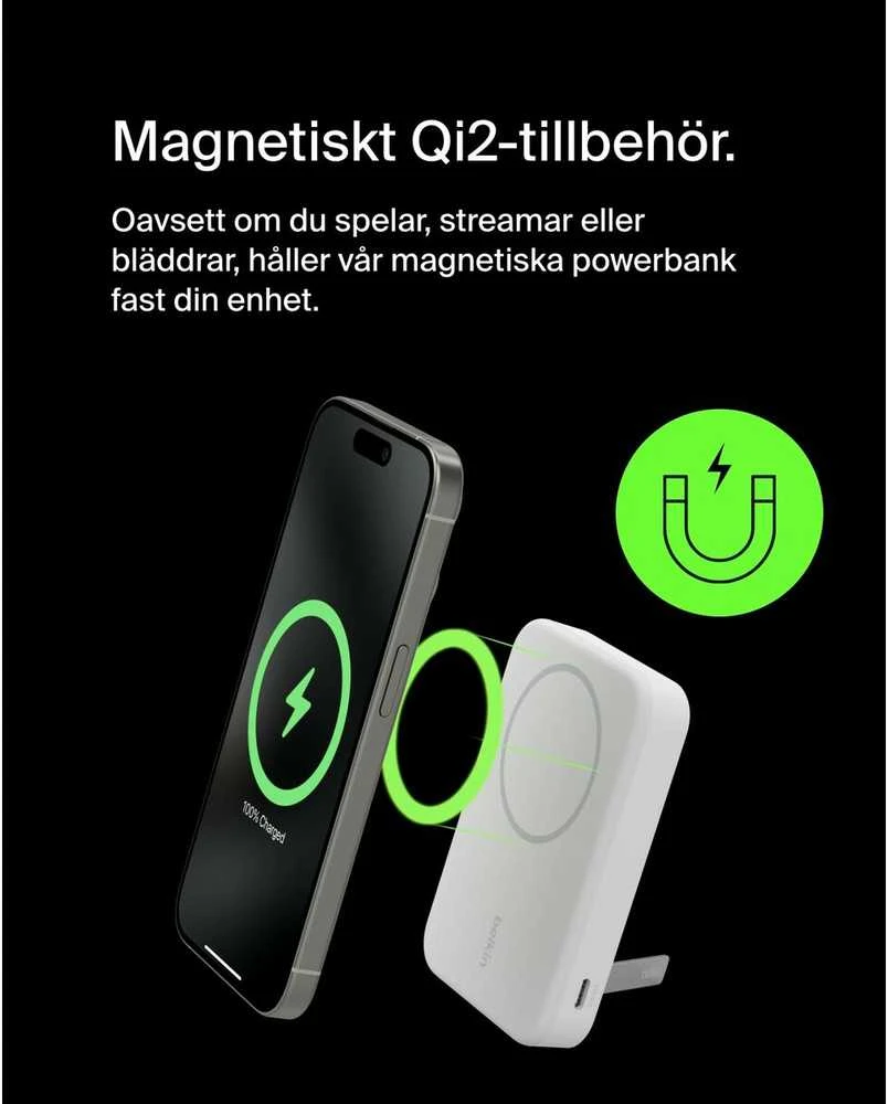 Belkin 8000 mAh 15W Qi2 MagSafe balta