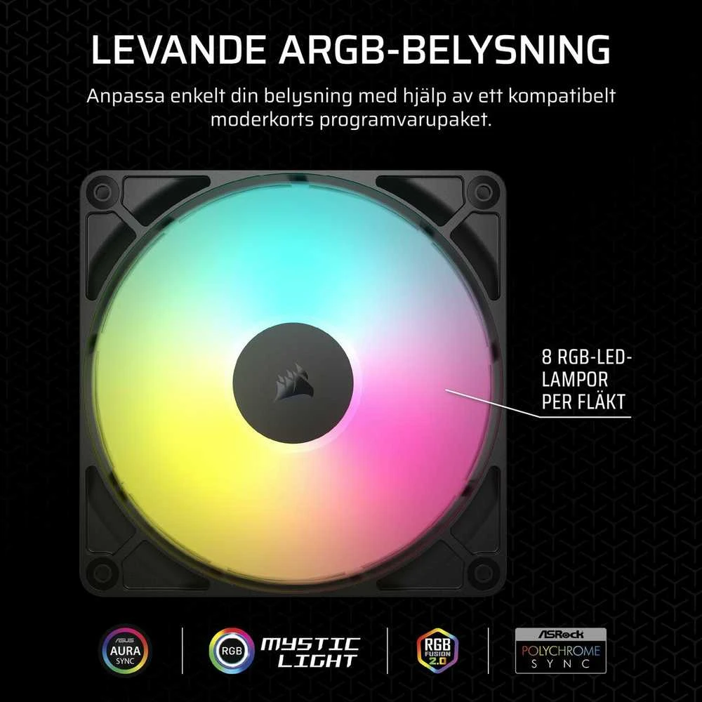 Corsair RS ARGB PWM Fan – 140 mm, juodas