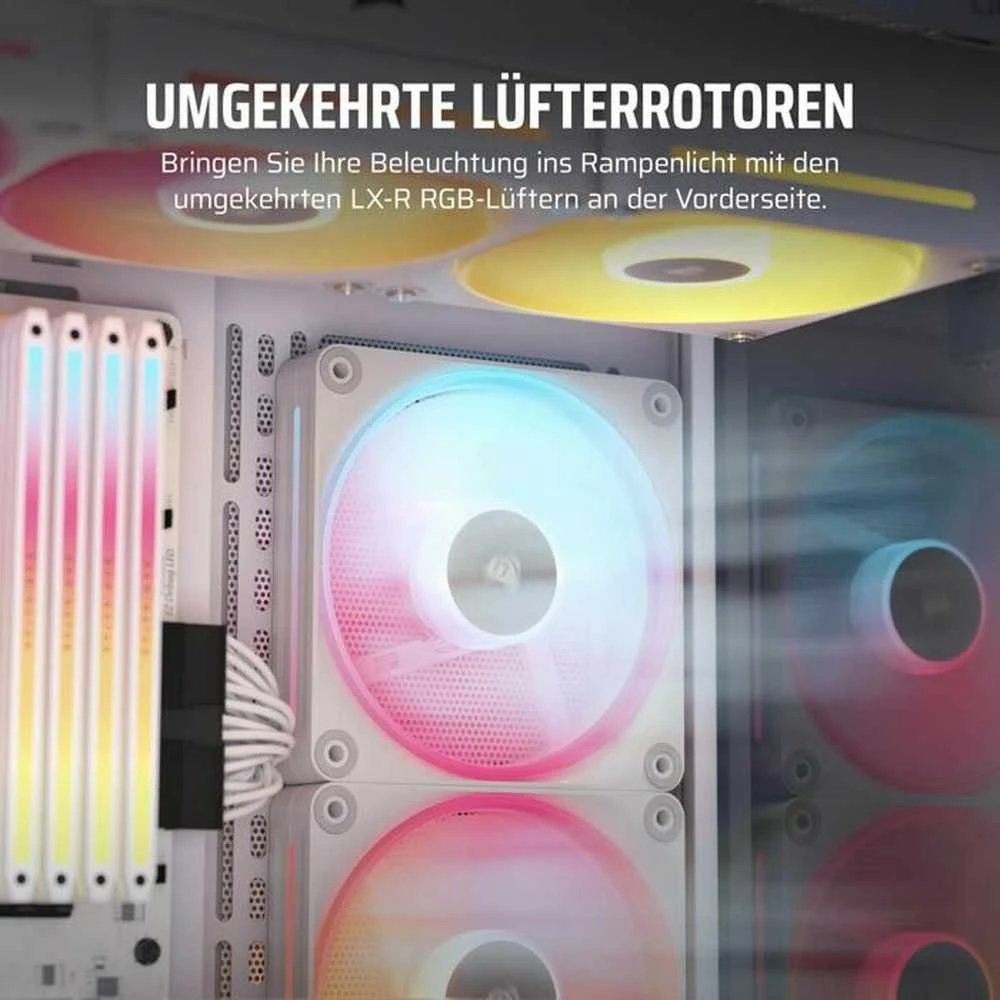 Corsair iCUE Link LX120-R RGB, PWM korpuso ventiliatorius – 120mm, baltos spalvos