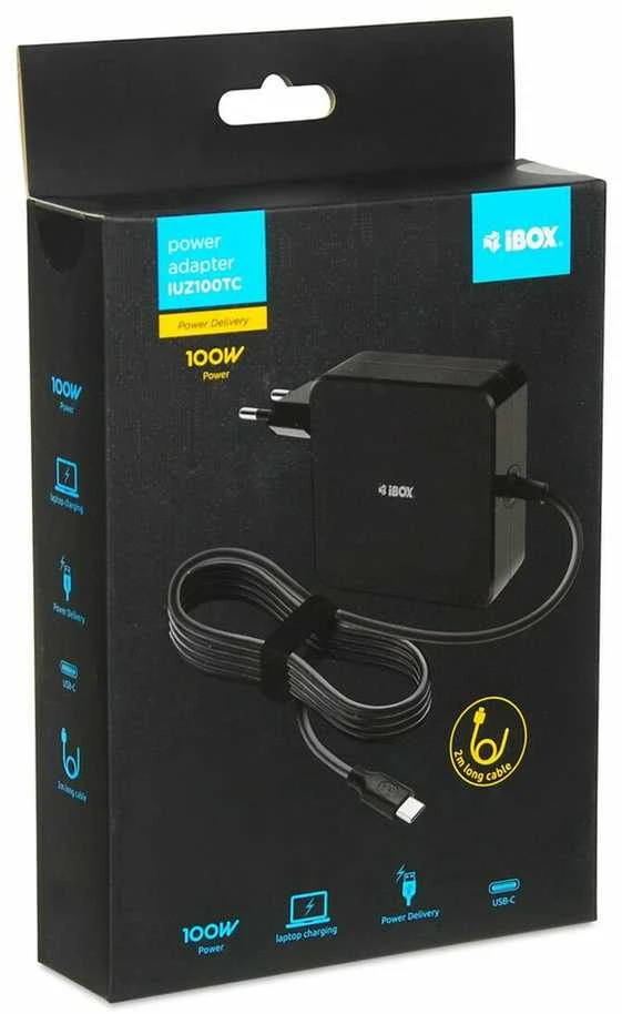 iBOX IUZ100TC nešiojamojo kompiuterio pakrovėjas PD 100W, E-mark lustas