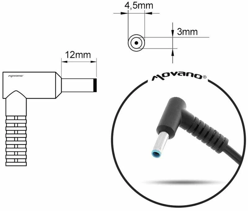 Mitsu įkroviklis / maitinimo šaltinis ZM/HP195231 19,5v 2,31a (4,5x3,0 kontaktas) - AG 45W