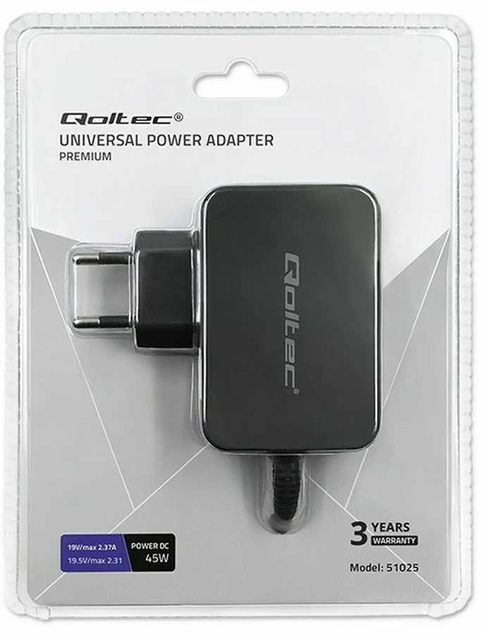 QOLTEC 51025 Maitinimo adapteris 45W 8 papildiniai