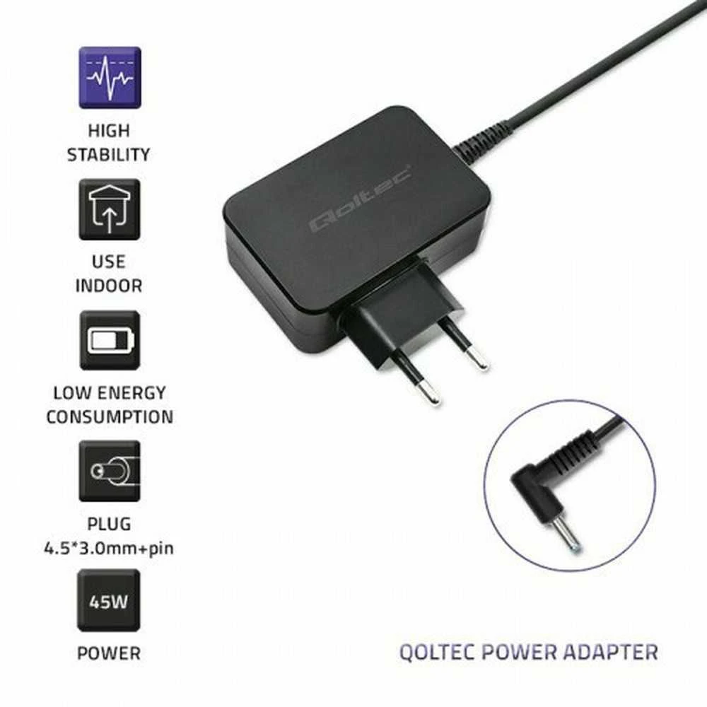 QOLTEC 51030 maitinimo adapteris, skirtas ultrabook HP 45W 19.5V 2.31A 4.5x3.0 kontaktas