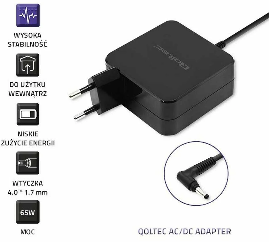 QOLTEC 51751 Nešiojamas kompiuteris AC power adapter Qoltec Huawei 65W 19V 3.42A 4.0 1.7