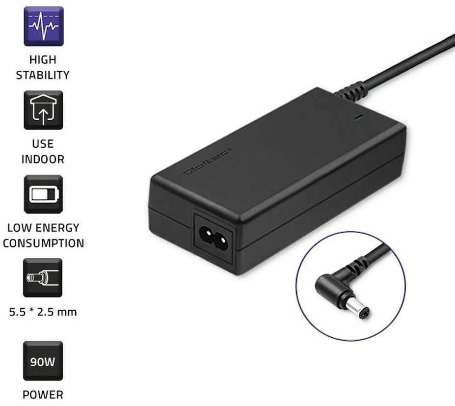 QOLTEC 50076 Nešiojamas kompiuteris AC power adapter Toshiba 90W 19V 4.9 A 5.5x2.5