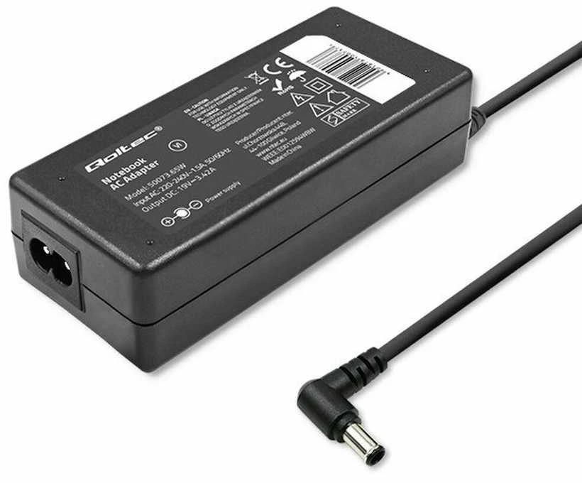 QOLTEC 50073 Nešiojamas kompiuteris AC power adapter Toshiba 65W 3.42A 19V 5.5x2.5
