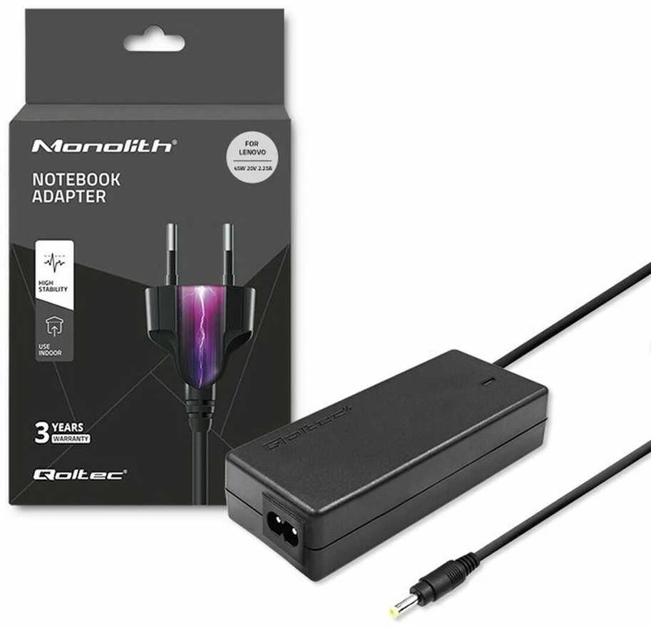 QOLTEC 51509 Nešiojamas kompiuteris AC power adapter f Lenovo 45W 20V 2.25A 4.0x1.7