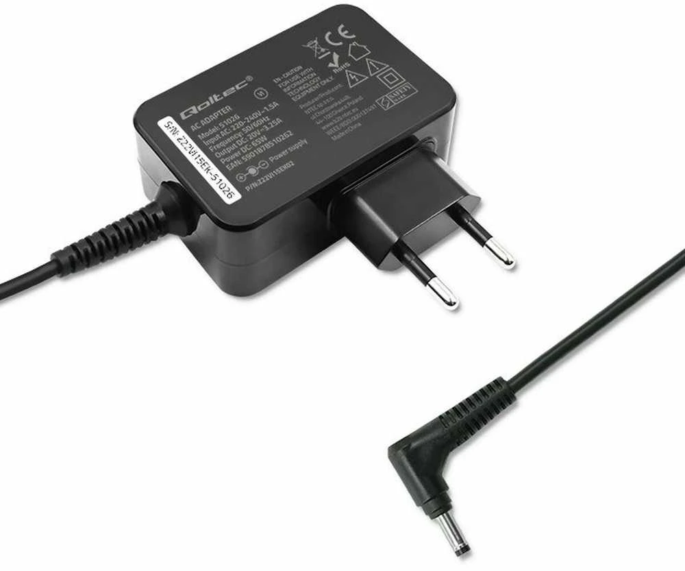 QOLTEC 51026 Maitinimo adapteris, skirtas Lenovo 65W 20V 3.25A 4.0x1.7