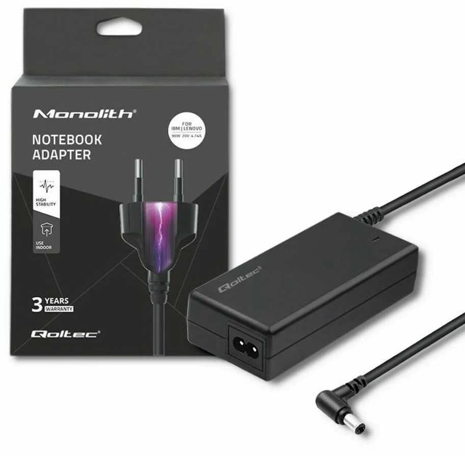 QOLTEC 50099 Nešiojamas kompiuteris AC power adapter IBM Lenovo 90W 20V 4.74A 5.5x2.5