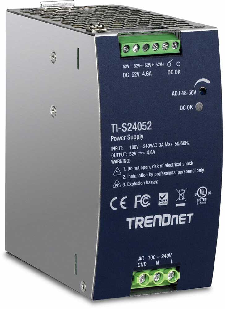 TRENDnet DIN-Rail Power Supply 240W, 52V DC, 4.61A, AC to DC