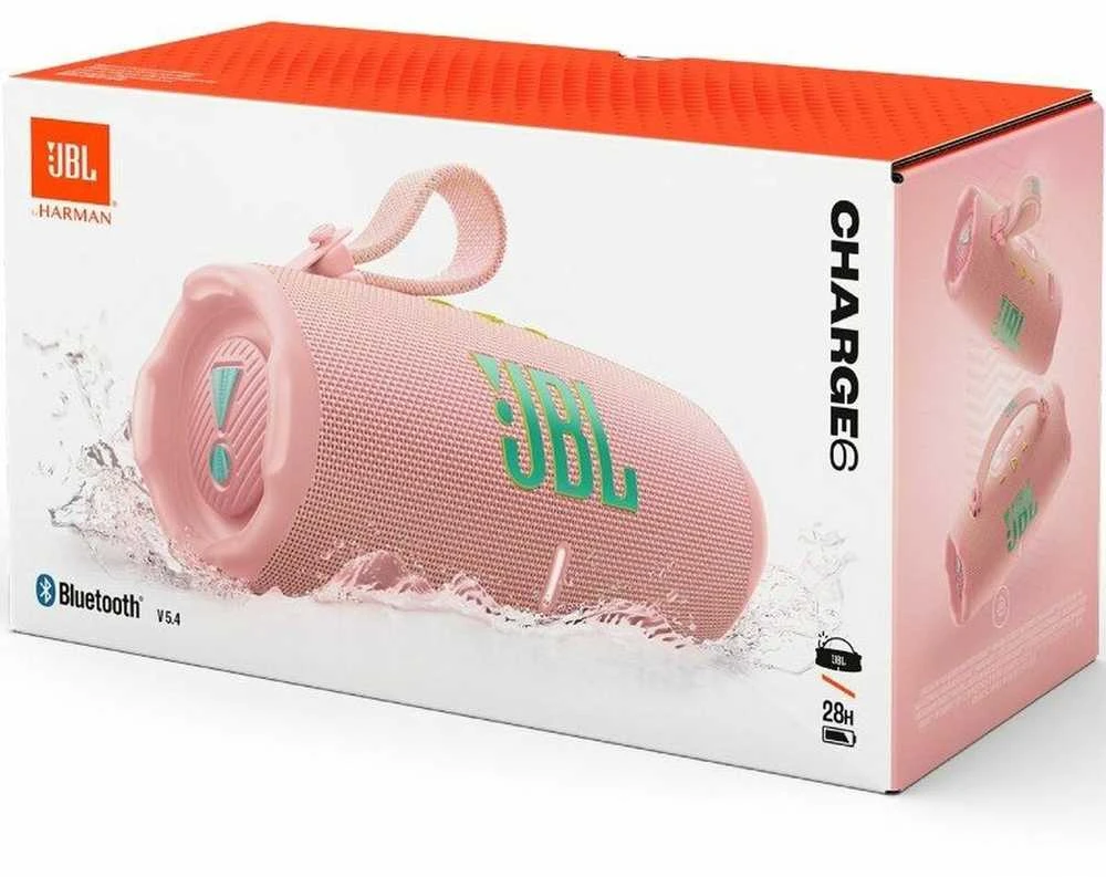 JBL Charge 6 nešiojama kolonėlė, rožinės spalvos