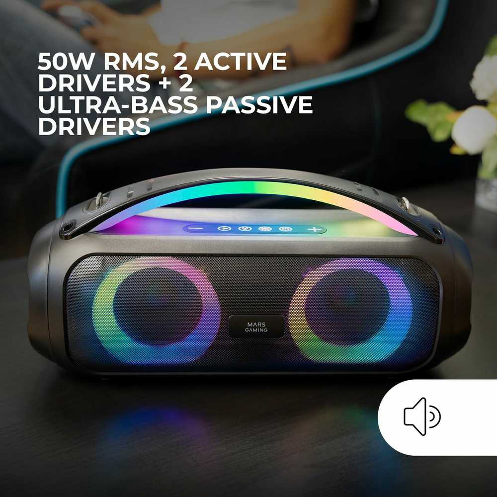Mars Gaming MSPULSE Stereo Nešiojama kolonėlė 50W / juodas