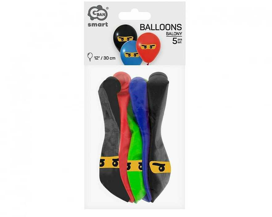 Ninja Ninja balionas, 5 vnt. 12 colių (30 cm)