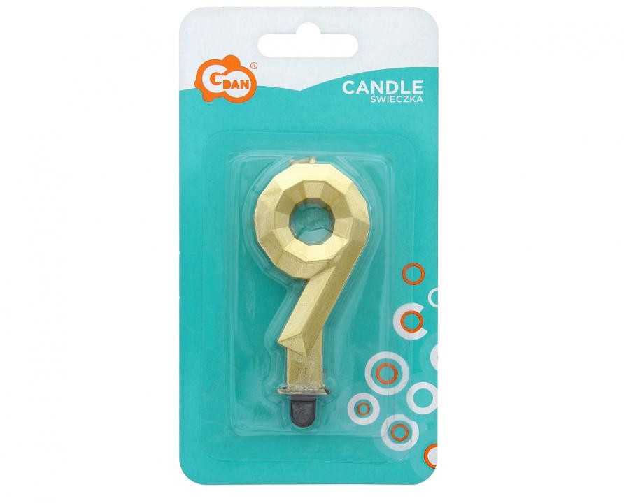 GoDan Świeczka Cyfra 9 Diament 7.6cm