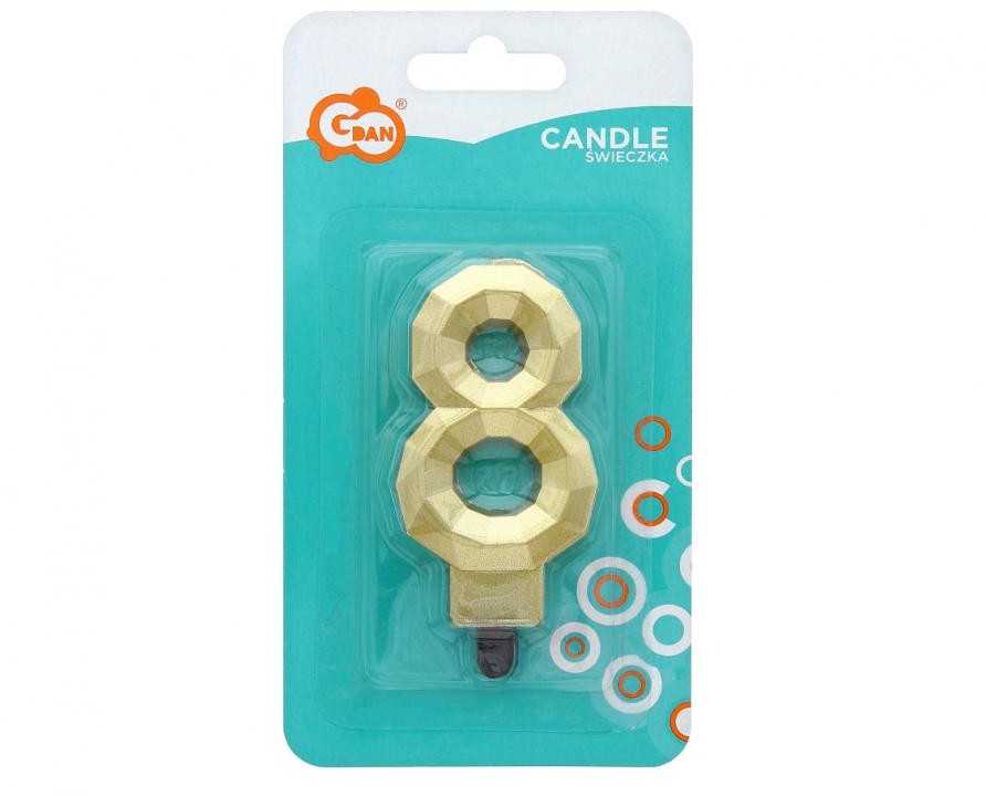 GoDan Świeczka Cyfra 8 Diament 7.6cm