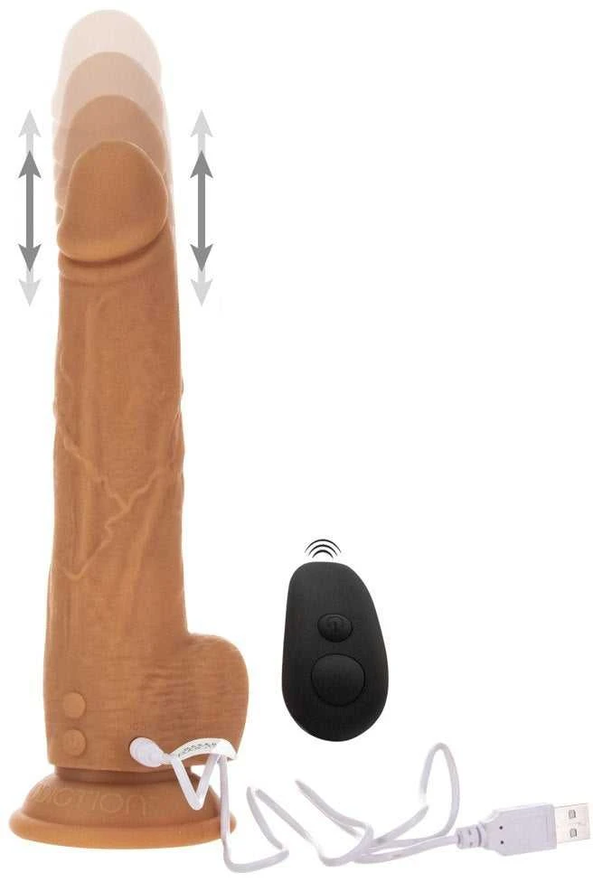 Naked Addiction Nuoga priklausomybė – stumiantis dongas su nuotoliniu 23 cm karamele