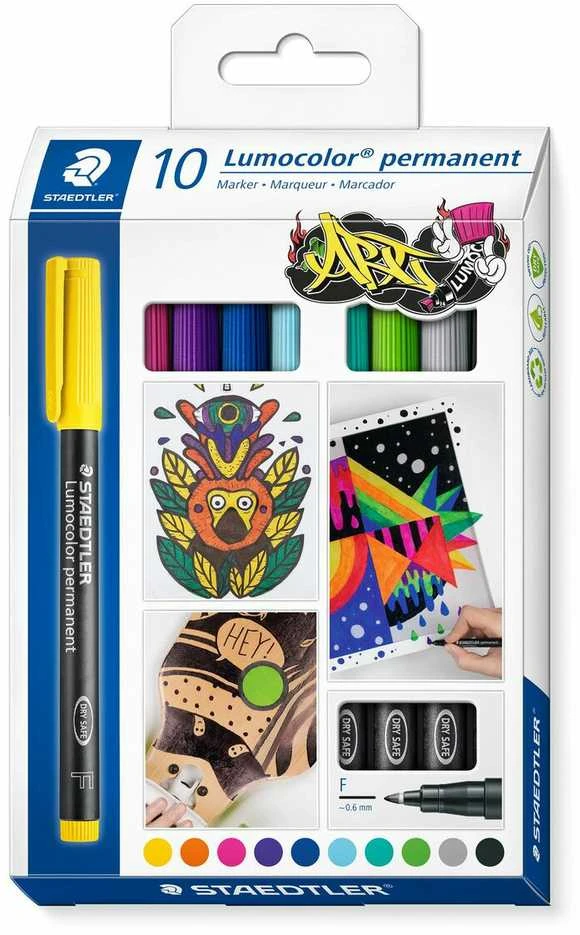 STAEDTLER 318C10 - Permanent-Universalstift F Set 10 Farben