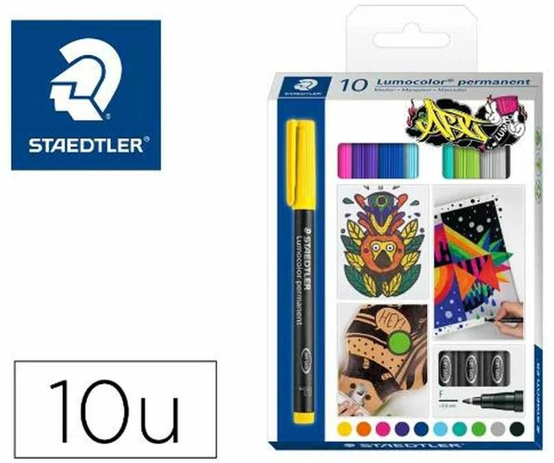 STAEDTLER 318C10 - Permanent-Universalstift F Set 10 Farben