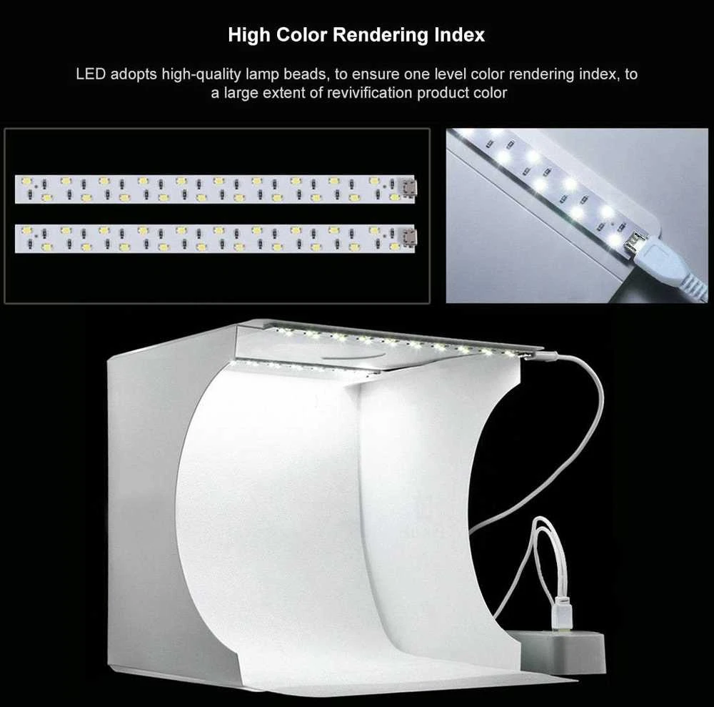Šviesdėžė fotografavimui su 20 LED
