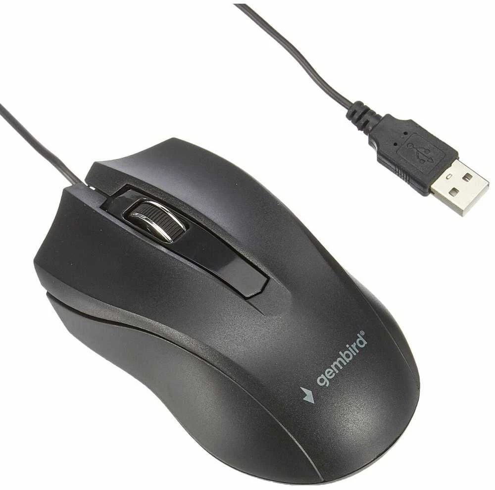 GEMBIRD MUS-3B-01 Gembird optinė pelė MUS-3B-01, 1000 DPI, USB, Juodas, 1.35m kabelio ilgis