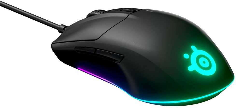 Žaidimų pelė SteelSeries su laidu Rival 3, Juodos spalvos