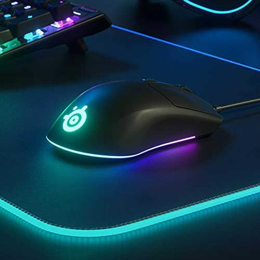 Žaidimų pelė SteelSeries su laidu Rival 3, Juodos spalvos