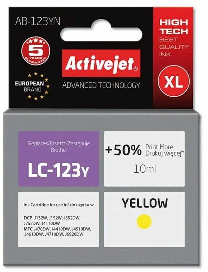 Rašalo Kasetė - Activejet AB-123YN 10 ml Geltona