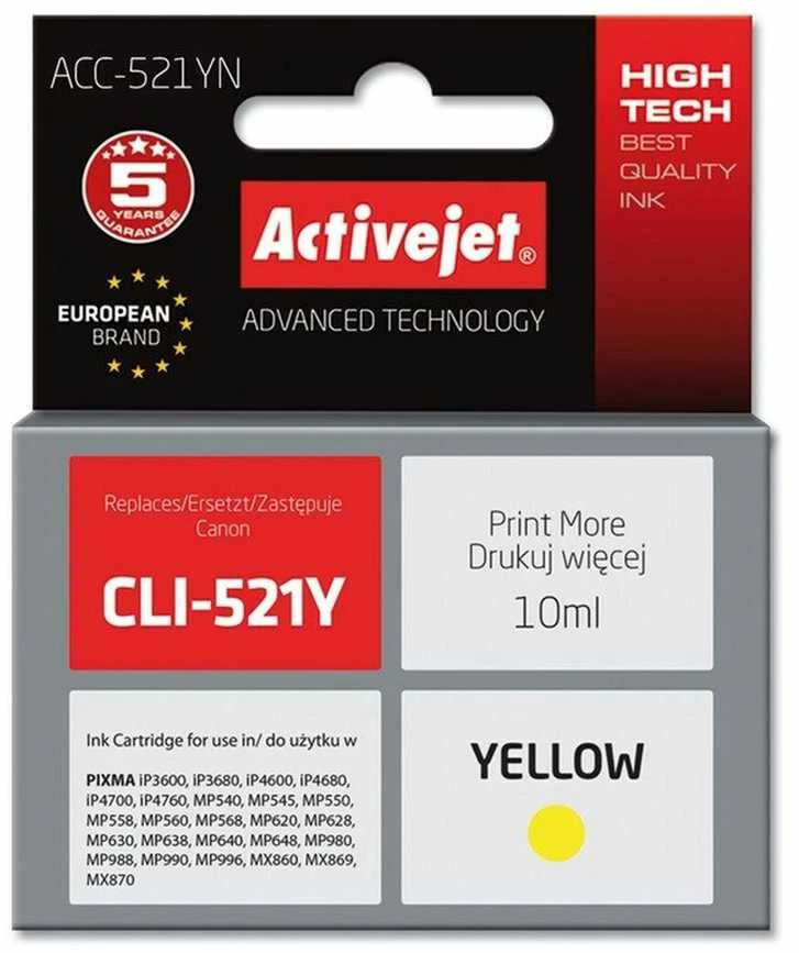 ACTIVEJET CLI-521Y geltona rašalinė