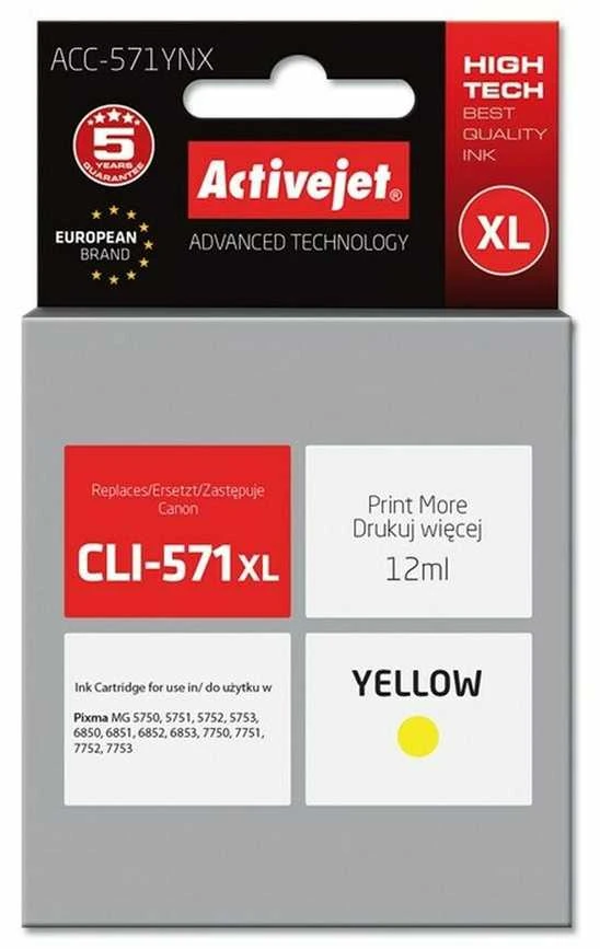Spausdintuvo Rašalo Kasetė - Activejet ACC-571YNX, Geltona