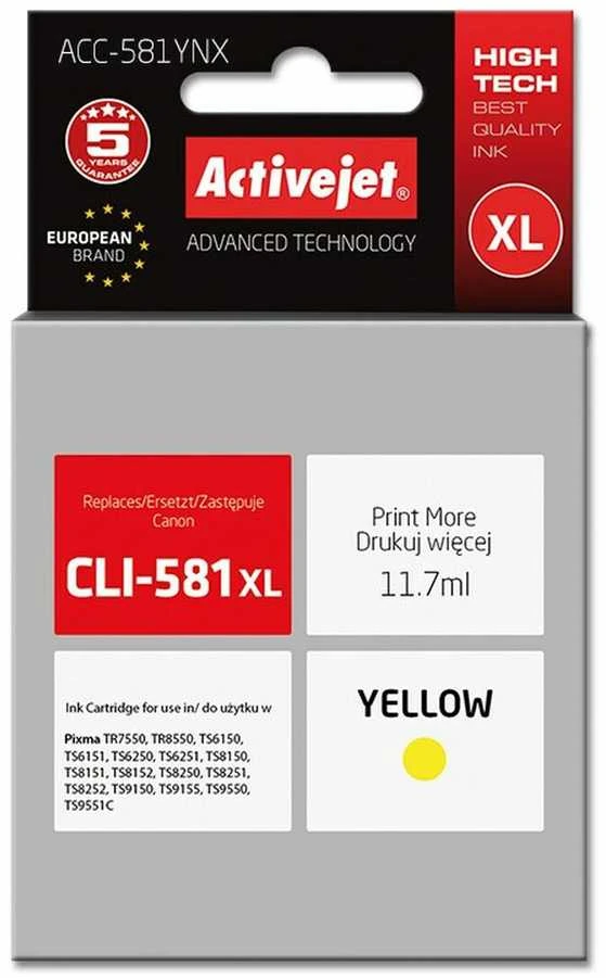 Rašalo Kasetė - Activejet ACC-581YNX 11,7 ml Didelės Talpos Geltona