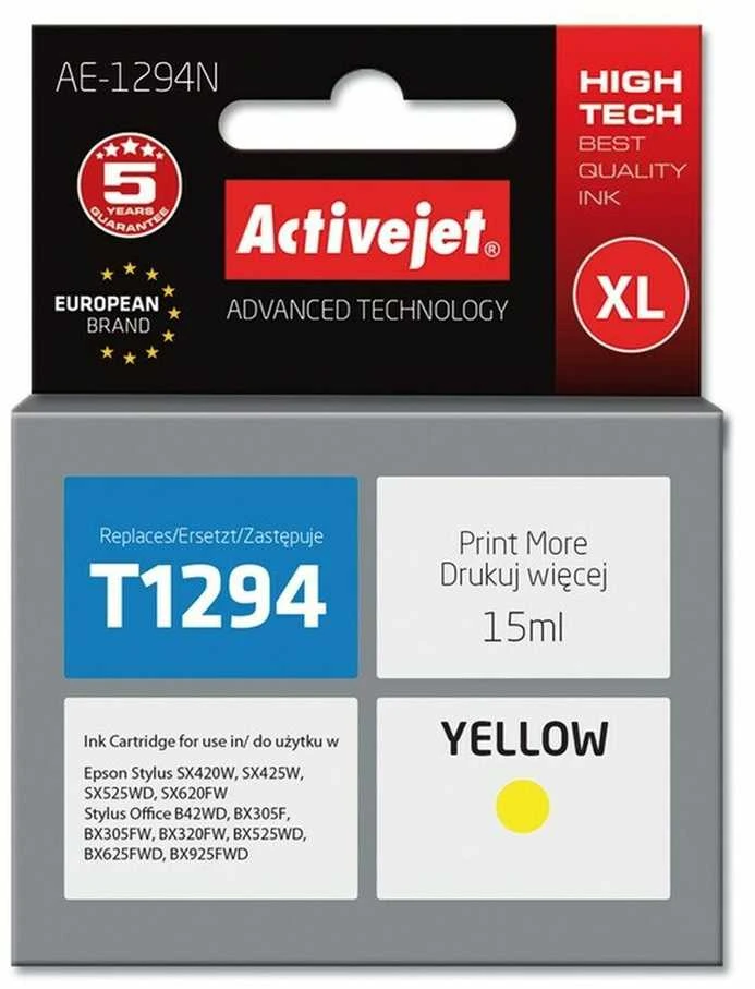 Spausdintuvo Kasetė - Activejet AE-1294N Supreme Geltona 15 ml