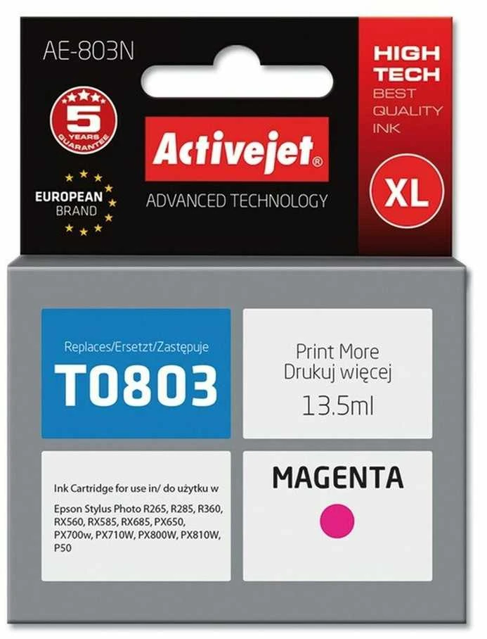Spausdintuvo Rašalas - Activejet AE-803N (Pakaitinis Epson T0803; Supreme; 13,5 ml; Raudonos Spalvos)