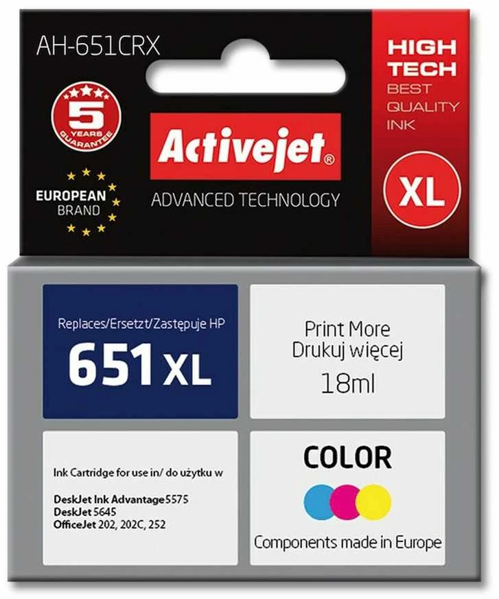 Rašalo Kasetė - Activejet AH-651CRX, 18 ml, Spalvotas