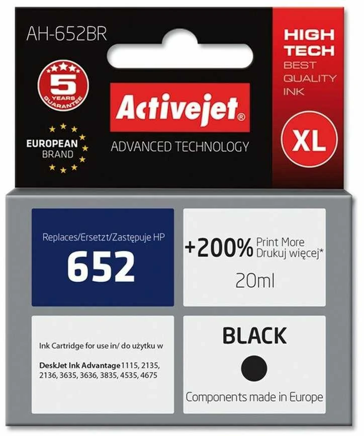 Rašalo Kasetė - Activejet AH-652BR Premium Juoda 20 ml
