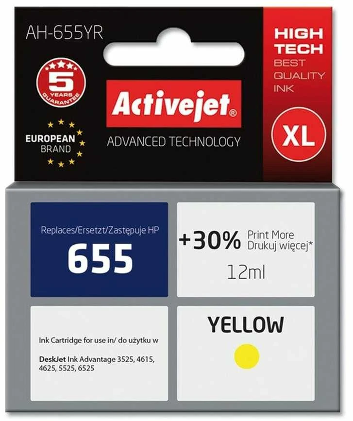 Rašalo Kasetė - Activejet AH-655YR 12ml Geltona