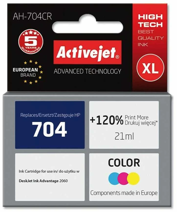 Rašalo Kasetė - Activejet AH-704CR Suderinama su HP 704 CN693AE Spalvota