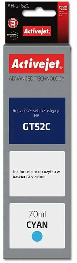 Spausdintuvo Rašalo Kasetė - Activejet AH-GT52C Mėlynas 70 ml