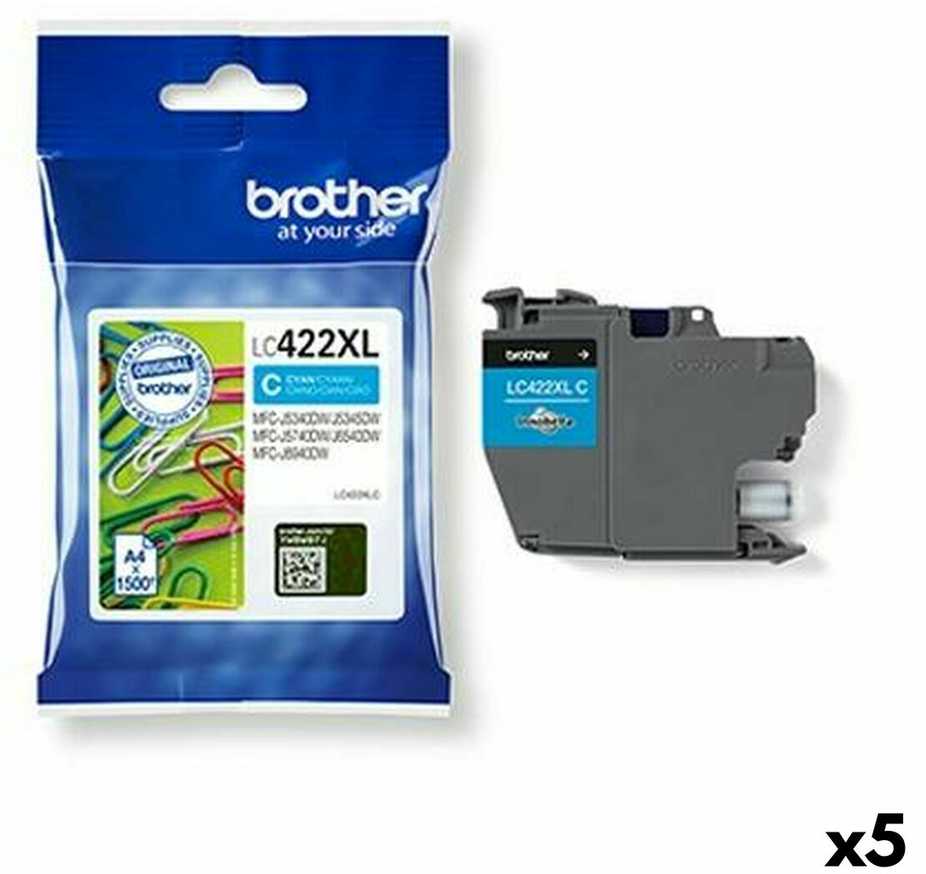 Brother rašalo kasetė LC422XLC, 1500 puslapių, žydra, originali, didelio našumo, rašalo kasetė, suderinama su MFC-J5340DW