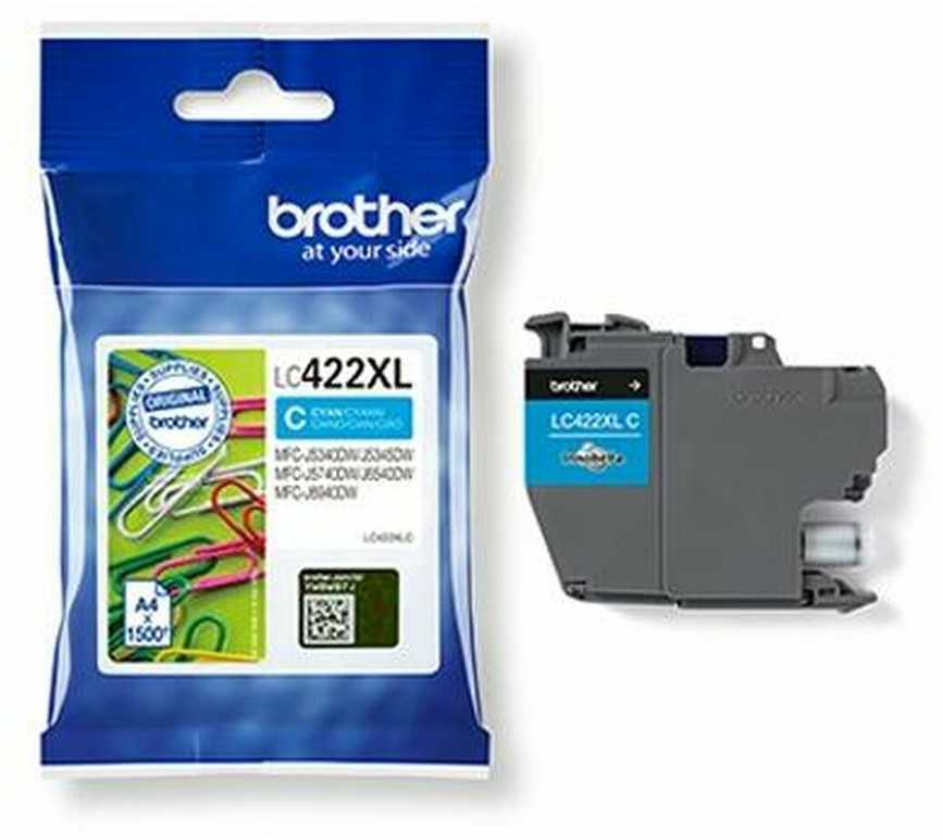 Brother rašalo kasetė LC422XLC, 1500 puslapių, žydra, originali, didelio našumo, rašalo kasetė, suderinama su MFC-J5340DW