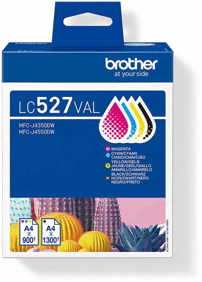 LC527VAL ekonomiškas rinkinys | Brother rašalo kasetė | Juoda, geltona, žydra, rausvai raudona