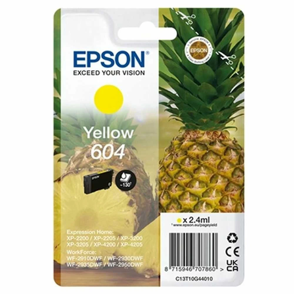 Rašalo Kasetė - Epson Ink 604 C13T10G44010, Išeiga Iki 350 Puslapių, Geltona