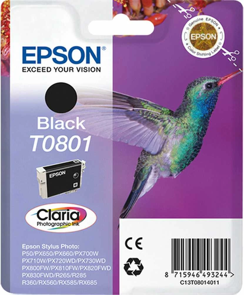 Epson Singlepack Juodas T0801 Claria Photographic Ink Juodas