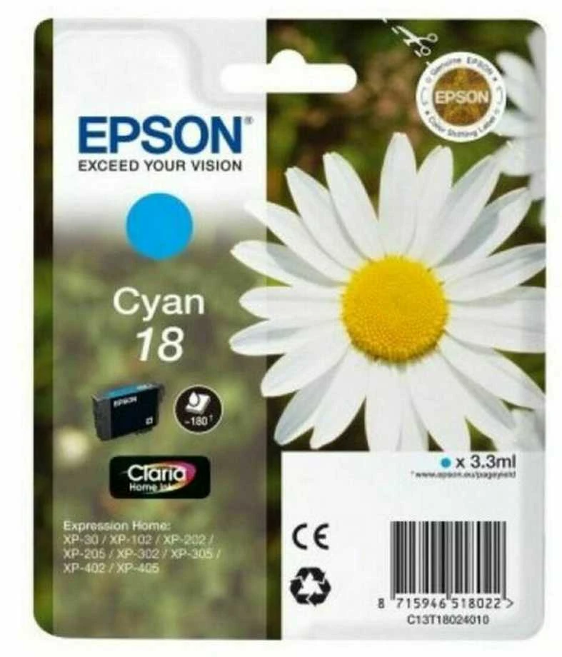 Epson Ink No 18 Epson18 Epson 18 Cyan (C13T18024012)