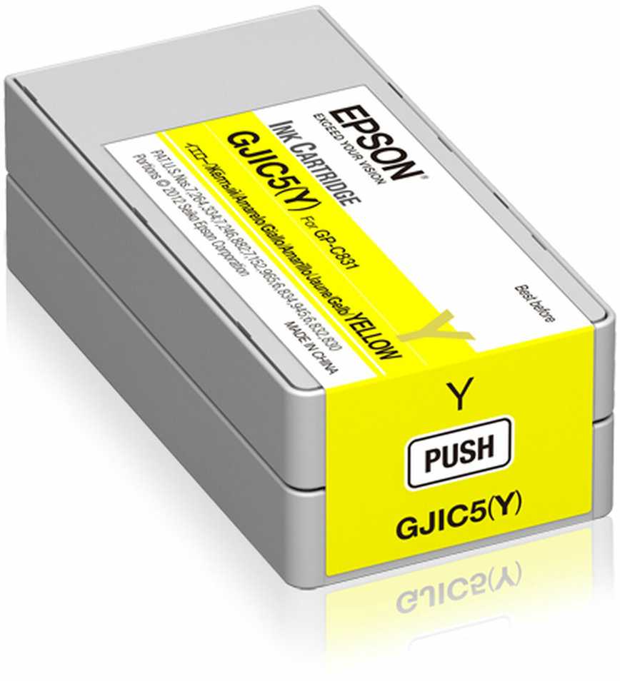 Epson GJIC5(Y): rašalo kasetė, skirta ColorWorks C831 (Geltona) (MOQ=10)