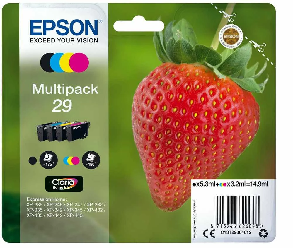 Hewlett Packard (HP) Originali rašalo kasetė Epson Multipack 4-colours 29 EasyMail