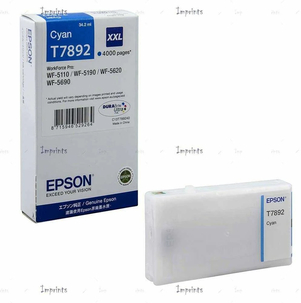 Epson T7892 XXL | Rašalo kasetė | Žydra spalva