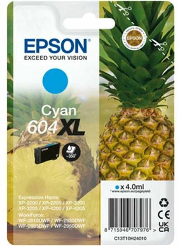 „Epson Ink Epson 604XL“ rašalo kasetė, 1 vnt. keičiama didelė (XL) našumo žalsvai mėlyna